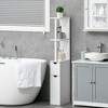 kleankin Tall Bathroom Storage Cabinet with 2 Open Shelves and 2 Door Cabinets, Freestanding Linen Tower, White - 2 of 4