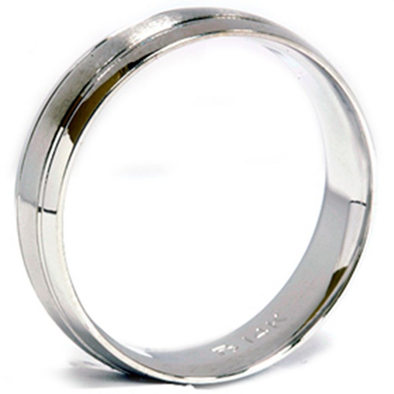 Pompeii3 Mens 14K White Gold 6mm Brushed Wedding Band Ring New, 3 of 5