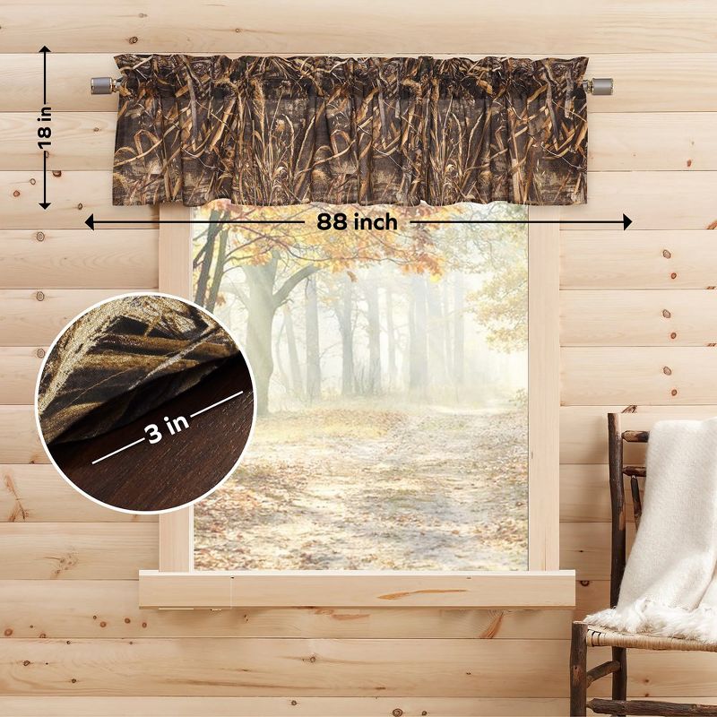 Realtree Max 5 Camo Valance for Windows - Enhance Your Farmhouse Kitchen Curtains, Bedroom or Living Room Decor with Rustic Hunting Camouflage Valance, 3 of 7