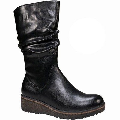 GC Shoes Dange Slouchy Wedge Heel Riding Boots