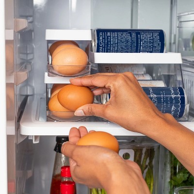 OU Egg Holder for Fridge, BPA Free Rolling Egg Organizer for Refrigerator Organization, Clear Stackable Container for Kitchen Organizers and Storage — фото 4