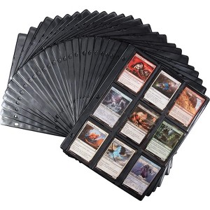 Monster 9 Pocket Trading Card Album Pages 25 Pack - Extra Strong Pockets- Fits Standard 3-Ring Binders w Anti-Theft Side-Loading Protector Sheets- for - 1 of 4