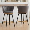 Counter Height Bar Stools Set of 2, 360° Swivel Upholstered Barstools with Backs and Metal Legs, 26" H Seat Height - 4 of 4