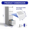 4 Drawer File Cabinet, Metal Filing Cabinets With Lock For A4/Letter/Legal Size File, Steel Vertical File Storage Cabinet For Home Office - 3 of 4