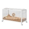 Large Hamster Cage with Acrylic Sides, Metal Guinea Pig Cages, Universal Wheels+Chew-Proof Dual Door - 2 of 4