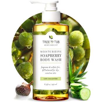 Tree to Tub Unscented Body Wash for Sensitive Skin & Dry Skin - pH Balanced Moisturizing Body Wash for Women & Men w/ Organic Shea Butter
