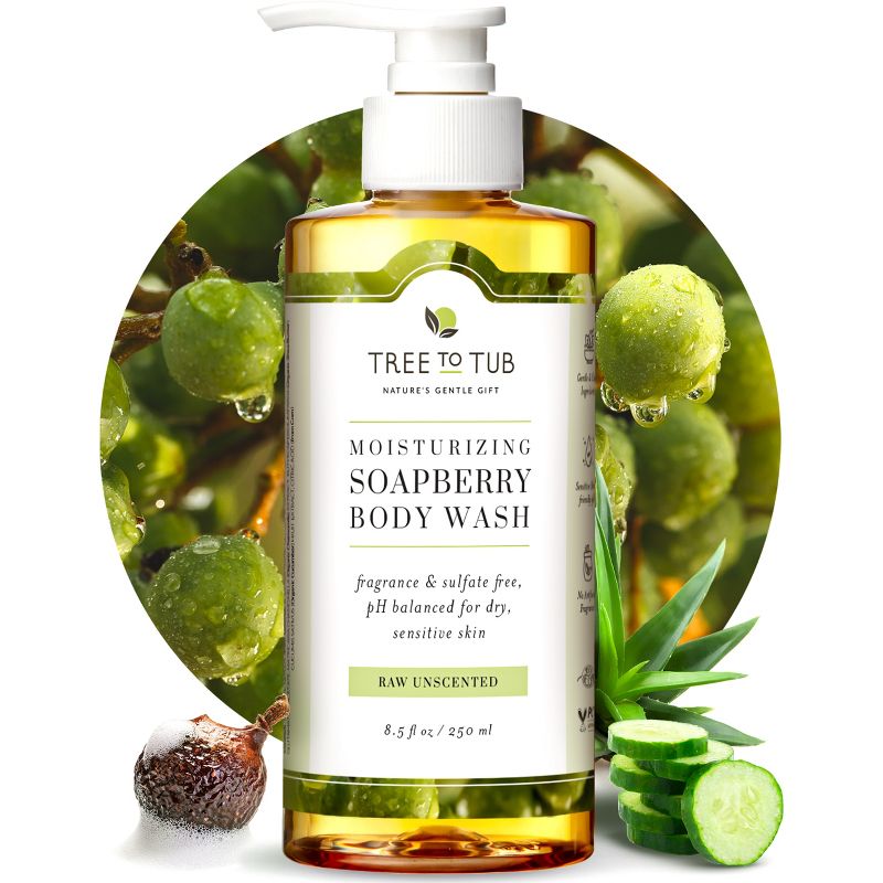 Tree to Tub Unscented Body Wash for Sensitive Skin & Dry Skin - pH Balanced Moisturizing Body Wash for Women & Men w/ Organic Shea Butter, 1 of 12