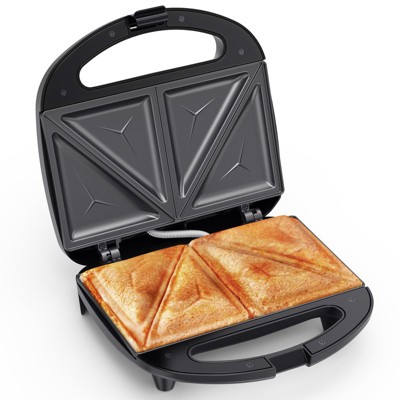 OSTBA Snailar ABS07 2-Slice Sandwich Maker, Non-Stick Triangle Plates, 750W, Indicator Lights, Cool Touch Handle, Easy to Clean & Store