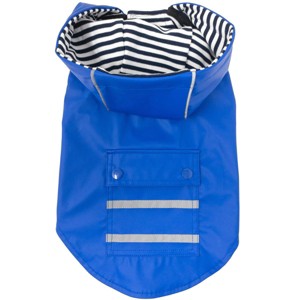 Doggie Design Slicker Raincoat with Striped Lining - Cobalt Blue - 1 of 3