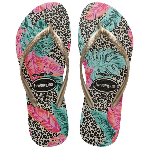 Women s Animal Palm Leaf Slim Flip Flops Havaianas Target