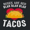 Rerun Island Men's Tacos Roses Are Blah Blah Short Sleeve Graphic Cotton T - 2 of 3