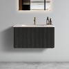 Bathroom Vanity with White Ceramic Sink, Wall Mounted Floating Bathroom Vanity for Modern Bathroom, Pre-assembled - 2 of 4