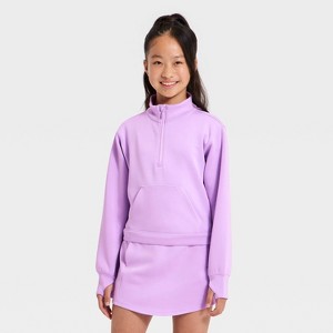 Girls' Airy Sleek 1/2 Zip Sweatshirt - All In Motion™ - 1 of 3