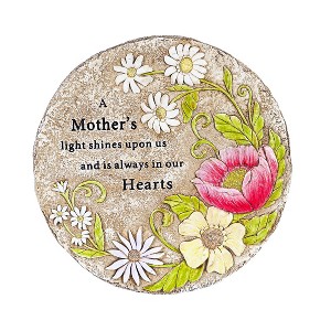 Evergreen 10"  A Mother's Light Memorial Stepping Stone, Indoor and Outdoor Decor for Home, Lawn and Garden - 1 of 4