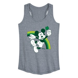 Women's - Disney - Mickey Green Rainbow Graphic Racerback Tank - 1 of 4