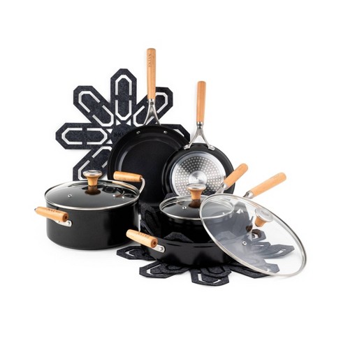 Brooklyn Steel 12pc Silicone/Ceramic Atmosphere Cookware Set - Black