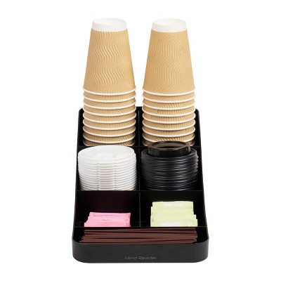 Mind Reader Black 7-Compartment Coffee Condiment Organizer