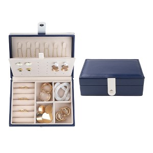 Unique Bargains Travel Portable PU Leather Jewelry Organizer Case Storage - 1 of 4