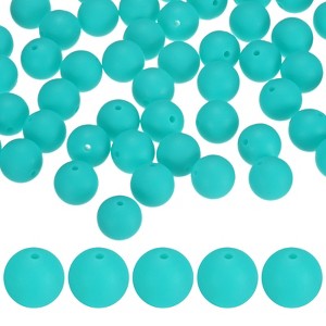 Unique Bargains Round Loose Rubber Beads Craft Smooth Ball Small Hole for DIY Crafts 50 Pcs - 1 of 4