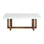 Meyers Marble Rectangular Coffee Table White - Picket House Furnishings