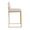 Set of 2 FujiHB Polyester/Steel Counter Height Barstools Gold/Beige - LumiSource: Upholstered, High Back, 26" Seat Height - 3 of 4
