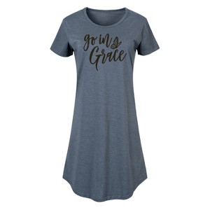 Women's - Instant Message - Go In Grace Graphic T-shirt Dress - 1 of 4