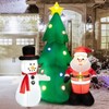 Tangkula 6FT Inflatable Christmas Tree & Santa Claus w/ LEDs & Air Blower Blow Up Yard Decoration Inflates Christmas Tree Snow Man w/ Tethers & Stakes - 3 of 4