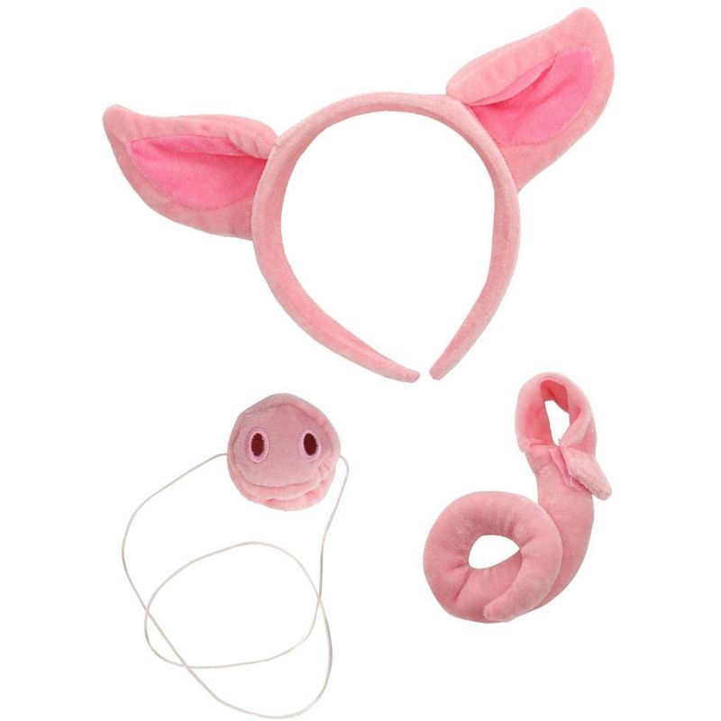HalloweenCostumes.com One Size Fits Most   Pig Nose Ears and Tail Set, Pink, 1 of 2
