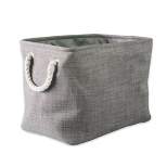 18" x 12" x 15" Large Polyester Variegated Rectangle Storage Bin Gray - Design Imports