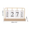 Unique Bargains Desktop Decoration Turn Page Vintage Wood Perpetual Calendar - 2 of 4