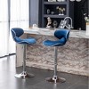 PAGED Adjustable Swivel Bar Stools, Island Chairs with Footrest, Velvet Upholstered Counter Stools with Metal Base for Pub, Set of 2 - 2 of 4