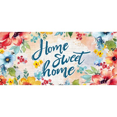 Evergreen Home Sweet Home Floral Sassafras Switch Mat 10 x 22 Inch Interchangeable Door and Floormat for Homes Gardens and Yards