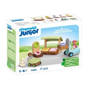 Playmobil 1.2.3 Organic Market Stall & Forklift 71691 Playset 17pc - 1 of 1