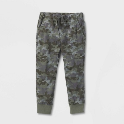 Image of Toddler Boys' Woven Pull-On Pants - Cat & Jack™ Camo Green 5T