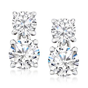 Ross-Simons 1.20 ct. t.w. Diamond Drop Earrings in Platinum - 1 of 4