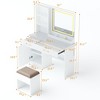 Sapphtopaz Small Vanity Desk with Mirror Dressing Table with Chair, Drawers for Bedroom, Dressing Room, Bathroom - 3 of 4