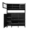 CAVINAS Hall Tree with 4 Hooks Modern Tipping Bucket Shoe Rack with Storage Shelves for Entryway - 4 of 4