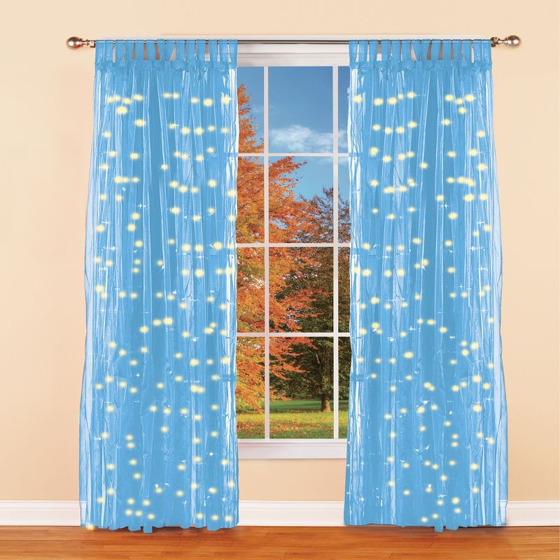 Collections Etc Light Up Magical Sheer Window Curtain Panel, 2 of 4
