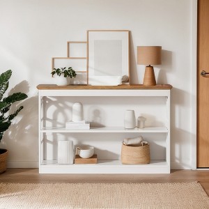 Hommoo 41.34" Modern 3-Tier Console Table, Narrow Entryway Sofa Table Behind Couch - 1 of 4