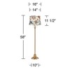 360 Lighting Dyna 58"H Antique Brass and Paisley Floral Shade 2-Light Floor Lamp - 4 of 4