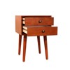 ORRD Nightstand with 2 Drawers, Small Side End Table with Storage, Modern Bedside Table with Gold Accents，Walnut - 3 of 4