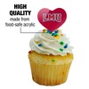 Loyola Marymount University Primary Logo Heart Love Cupcake Picks Toppers Decoration Set of 6 - 3 of 4
