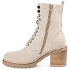 Journee Signature Womens Genuine Leather Malle Round Toe Stacked Combat Booties - 2 of 4
