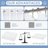 Stall Shower Curtain No Hook, Waffle Weave Waterproof with See - Through Window Weighted Magnets, White, 36x72 Inch - 3 of 4