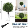 18" High Set of 2 Artificial Cedar Topiary Ball Trees, UV Resistant Outdoor Fake Plants with Ground Spike, for Indoor Front Porch - 3 of 4
