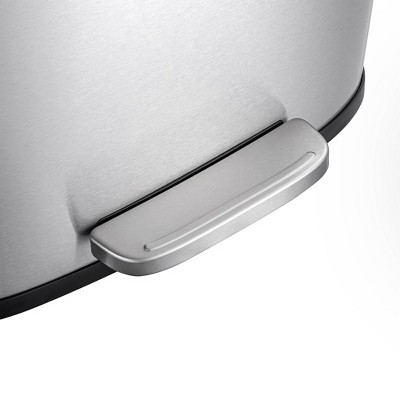 50L Silver Stainless Steel Rectangular Step-On Trash Can