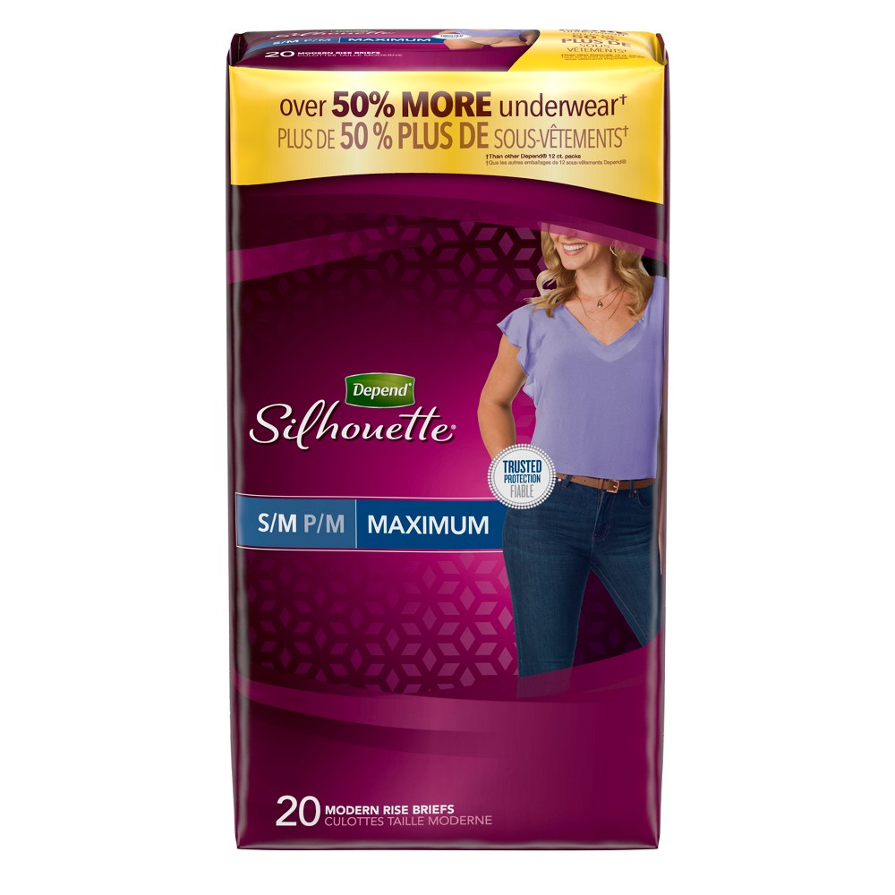 UPC 036000339932 product image for Depend Silhouette Maximum Absorbency Briefs for Women - S/M (20 Count) | upcitemdb.com