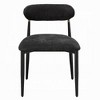 Royal Hampton Side Dining Chair Set of 2, Black Chenille, Curved, Metal Legs - 3 of 4
