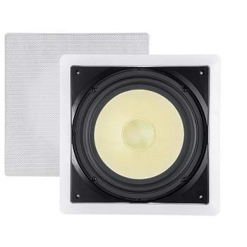 Monoprice Fiber In-Wall Speaker - 10 Inch (Each) 300W Subwoofer, Easy Installation And Paintable Grill - Caliber Series
