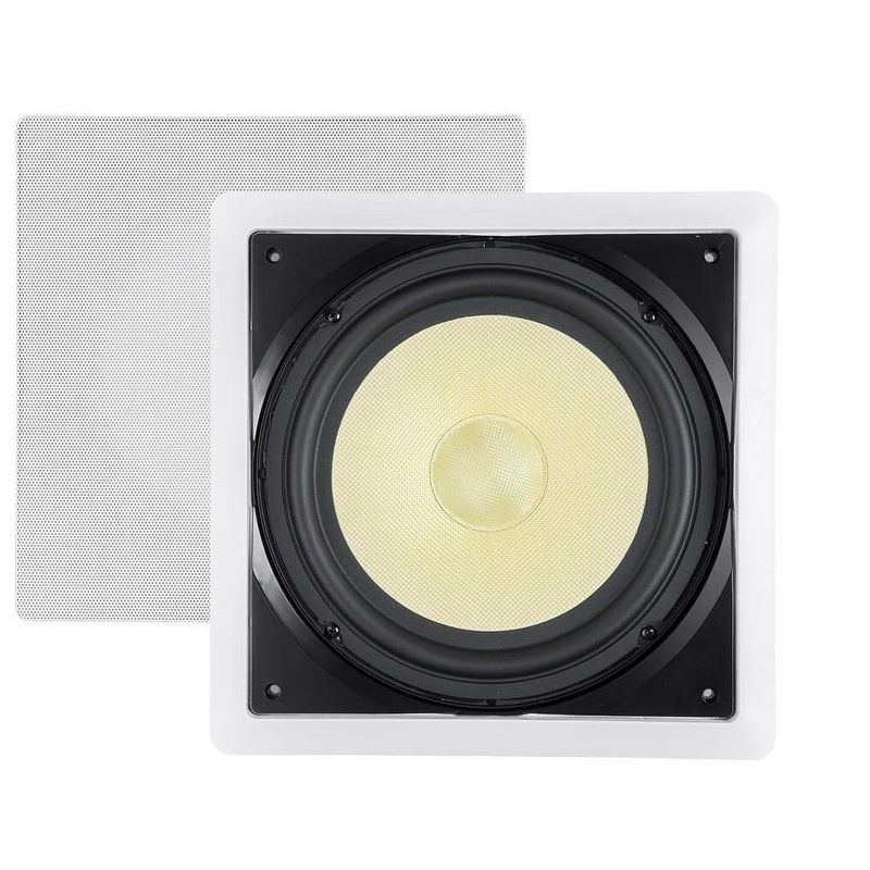 Monoprice Fiber In-Wall Speaker - 10 Inch (Each) 300W Subwoofer, Easy Installation And Paintable Grill - Caliber Series, 1 of 7